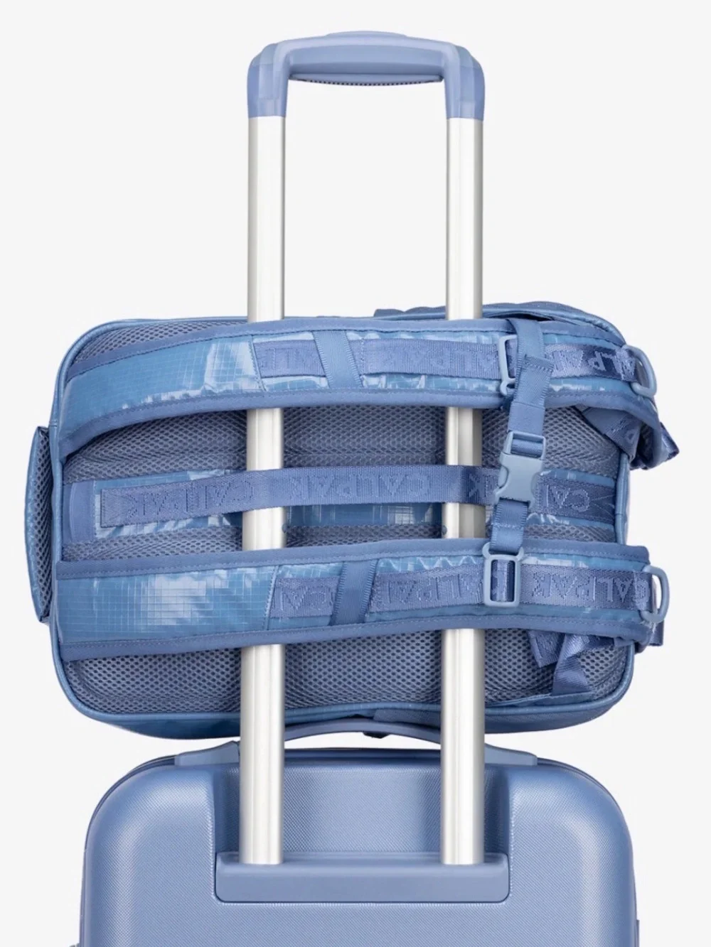 Calpak Glacier Blue Terra Backpack tote bag with Front Pocket